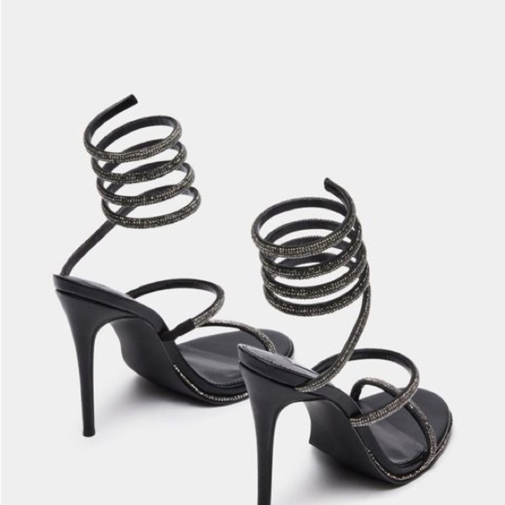 Steve Madden Black Spiral Strap Heels